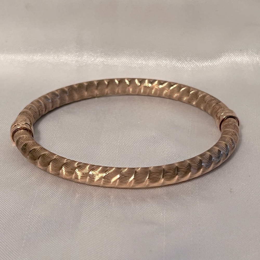 Milor Rose Gold-Colored Sterling Silver Bangle